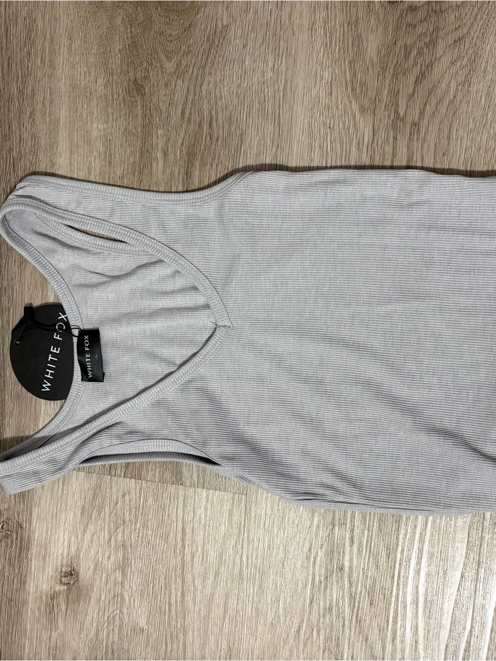White Fox Boutique Light Gray Ribbed Tank Top